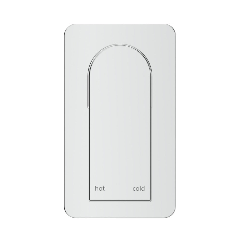 Beki Shower Mixer - Square Plate - TRIM KIT ONLY in Chrome - close-up detail view