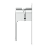 Beki Shower Mixer - Square Plate - TRIM KIT ONLY in Chrome - side profile view