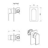 Beki Shower Mixer - Square Plate - TRIM KIT ONLY in Chrome - alternative product view