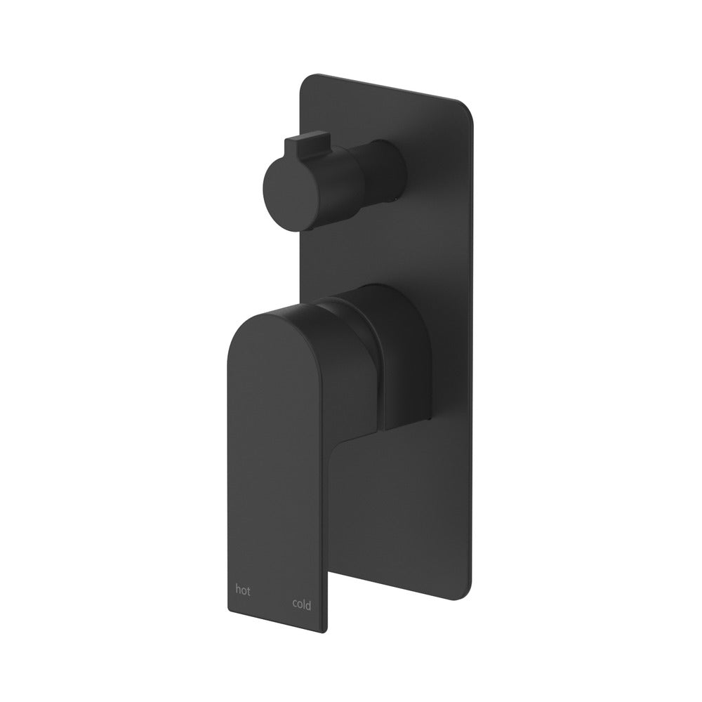 Beki Shower Mixer Diverter - 1P - TRIM KIT ONLY in Black - rear mounting detail