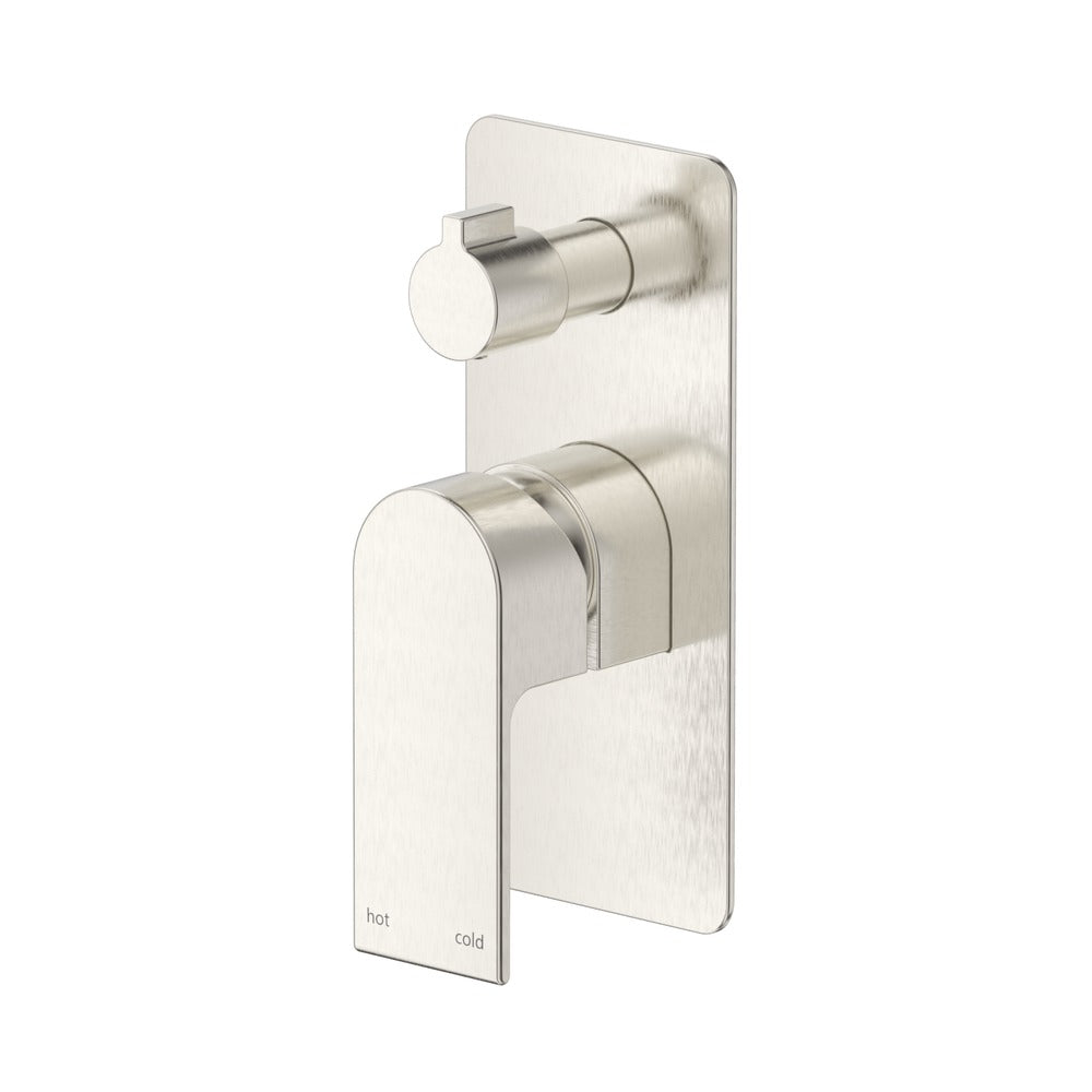 Beki Shower Mixer Diverter - 1P - TRIM KIT ONLY in Brushed Nickel - angled product view