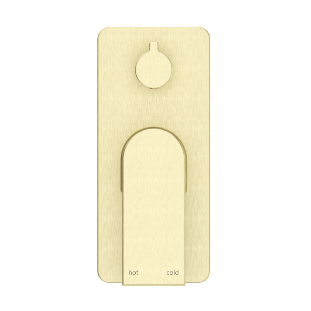 Beki Shower Mixer Diverter - 1P - TRIM KIT ONLY in French Gold - side profile view