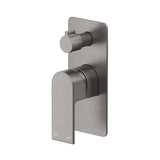 Beki Shower Mixer Diverter - 1P - TRIM KIT ONLY in Gunmetal - rear mounting detail