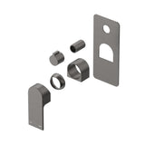 Beki Shower Mixer Diverter - 1P - TRIM KIT ONLY in Gunmetal - finish and profile close-up