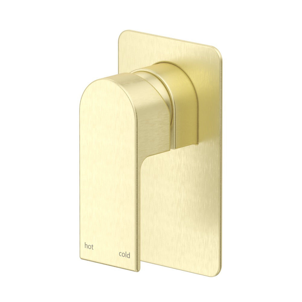 Beki Shower Mixer - Square Plate - TRIM KIT ONLY in French Gold - angled product view