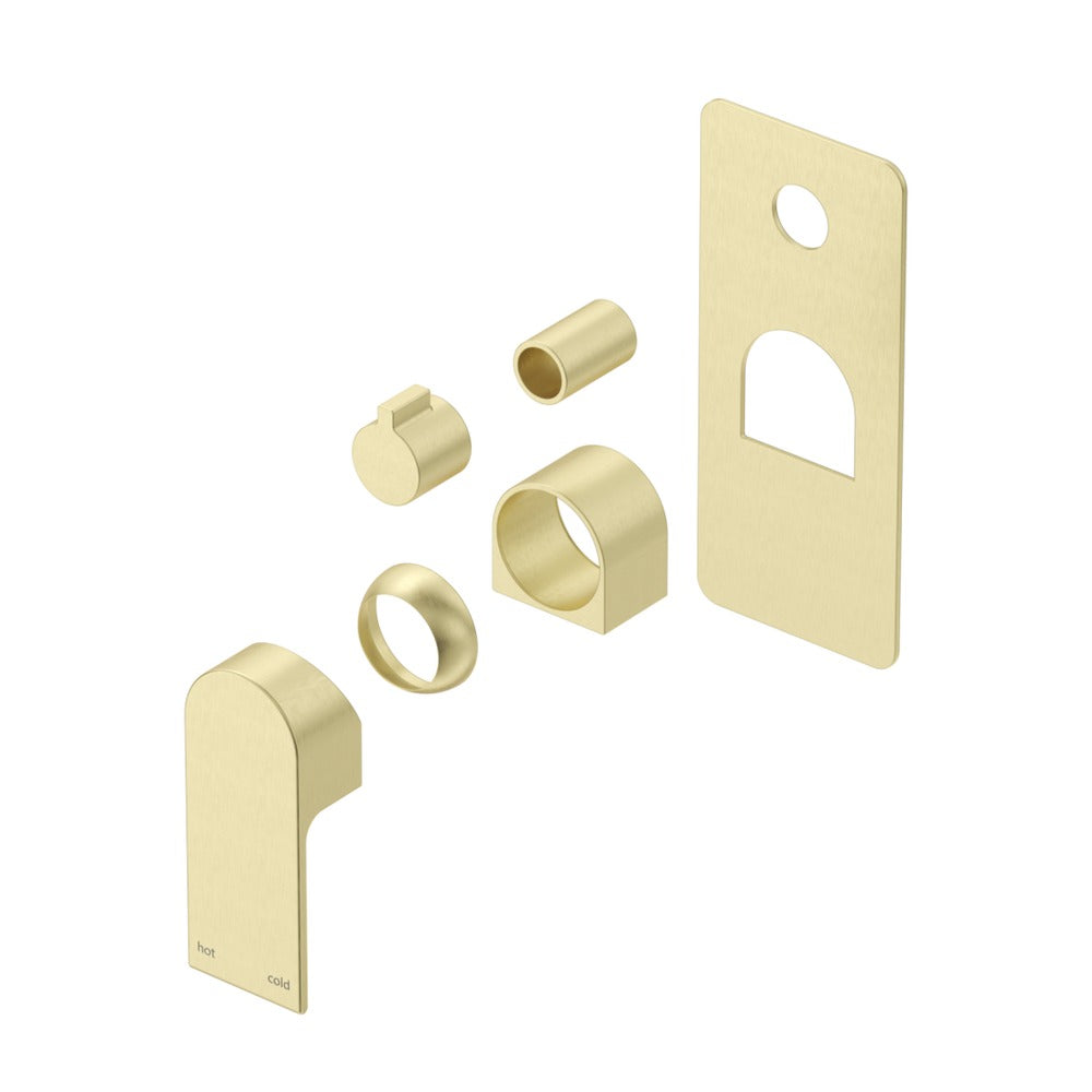 Beki Shower Mixer - Square Plate - TRIM KIT ONLY in French Gold - close-up detail view