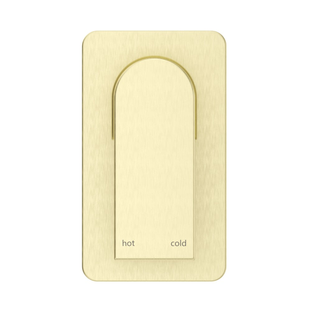 Beki Shower Mixer - Square Plate - TRIM KIT ONLY in French Gold - side profile view