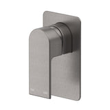 Beki Shower Mixer - Square Plate - TRIM KIT ONLY in Gunmetal - rear mounting detail