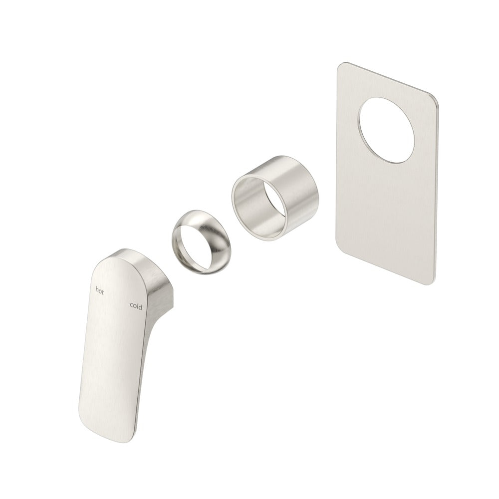 Kaza Shower Mixer - Square Plate - TRIM KIT ONLY - Brushed Nickel