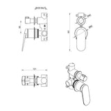 Lantra Shower Mixer Diverter - 2P - TRIM KIT ONLY - Chrome