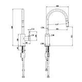Mica Heritage Pull-Out Sink Mixer in Chrome - angled product view