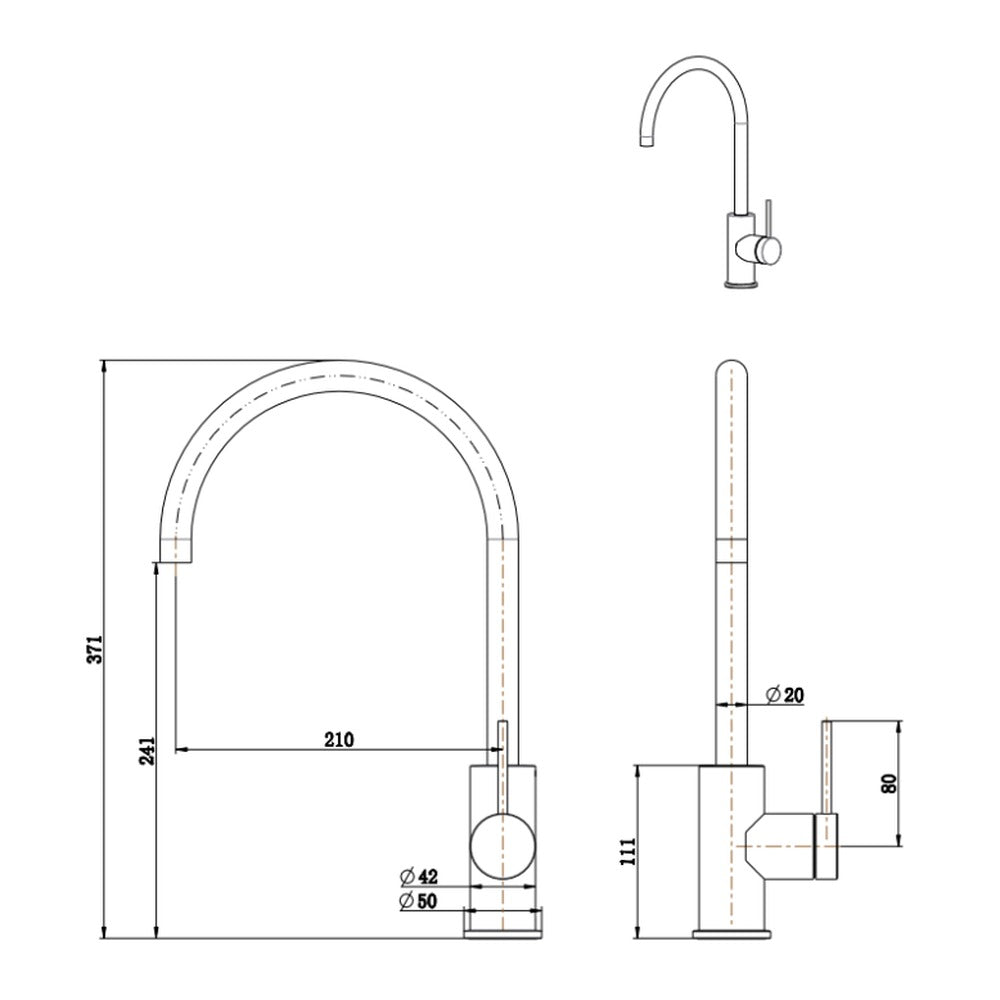 Mica Gooseneck Sink Mixer - Chrome