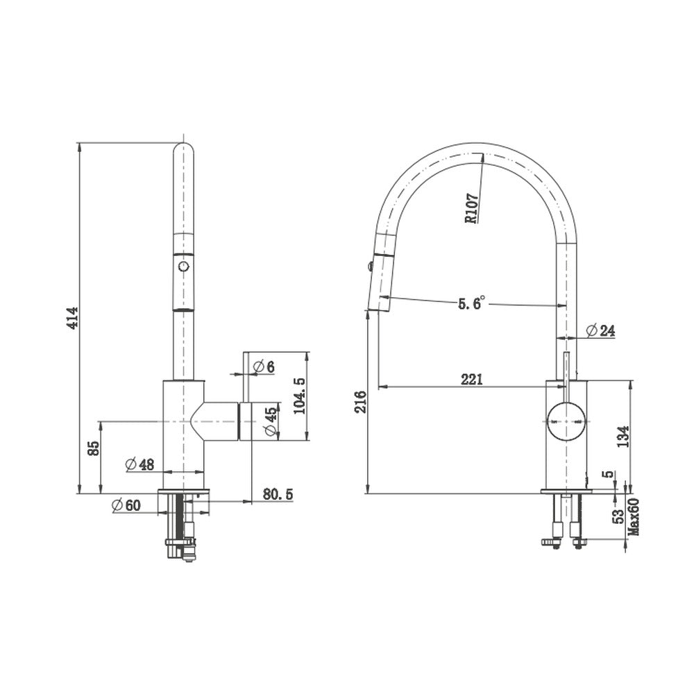 Mica Pull-Out Sink Mixer - Chrome
