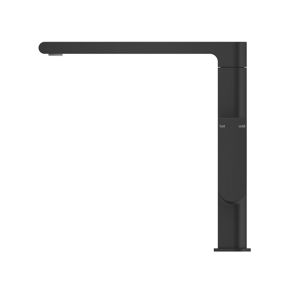 Beki Sink Mixer in Black - rear mounting detail, kitchen tapware