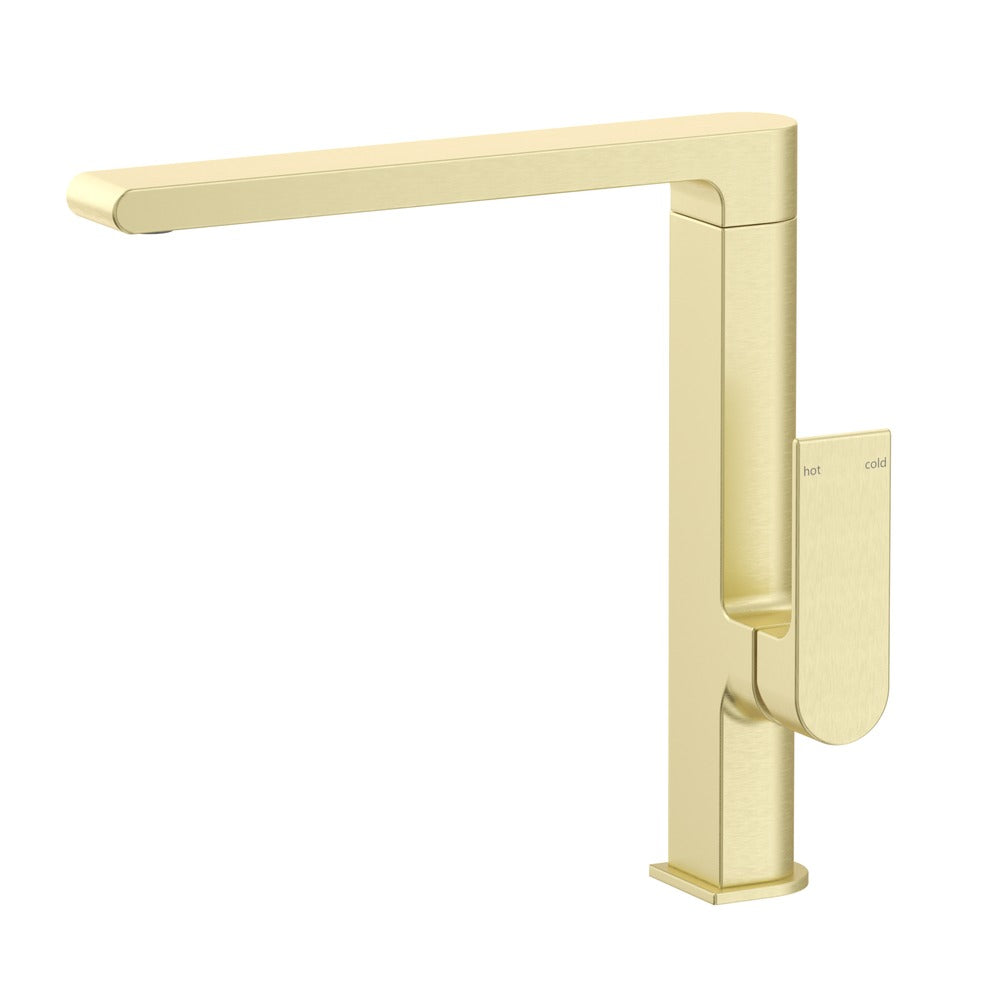 Beki Sink Mixer in French Gold - rear mounting detail