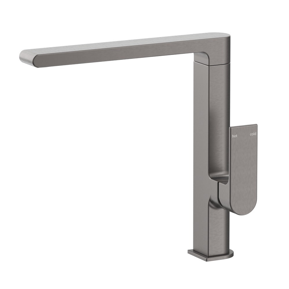 Beki Sink Mixer in Gunmetal - close-up detail view