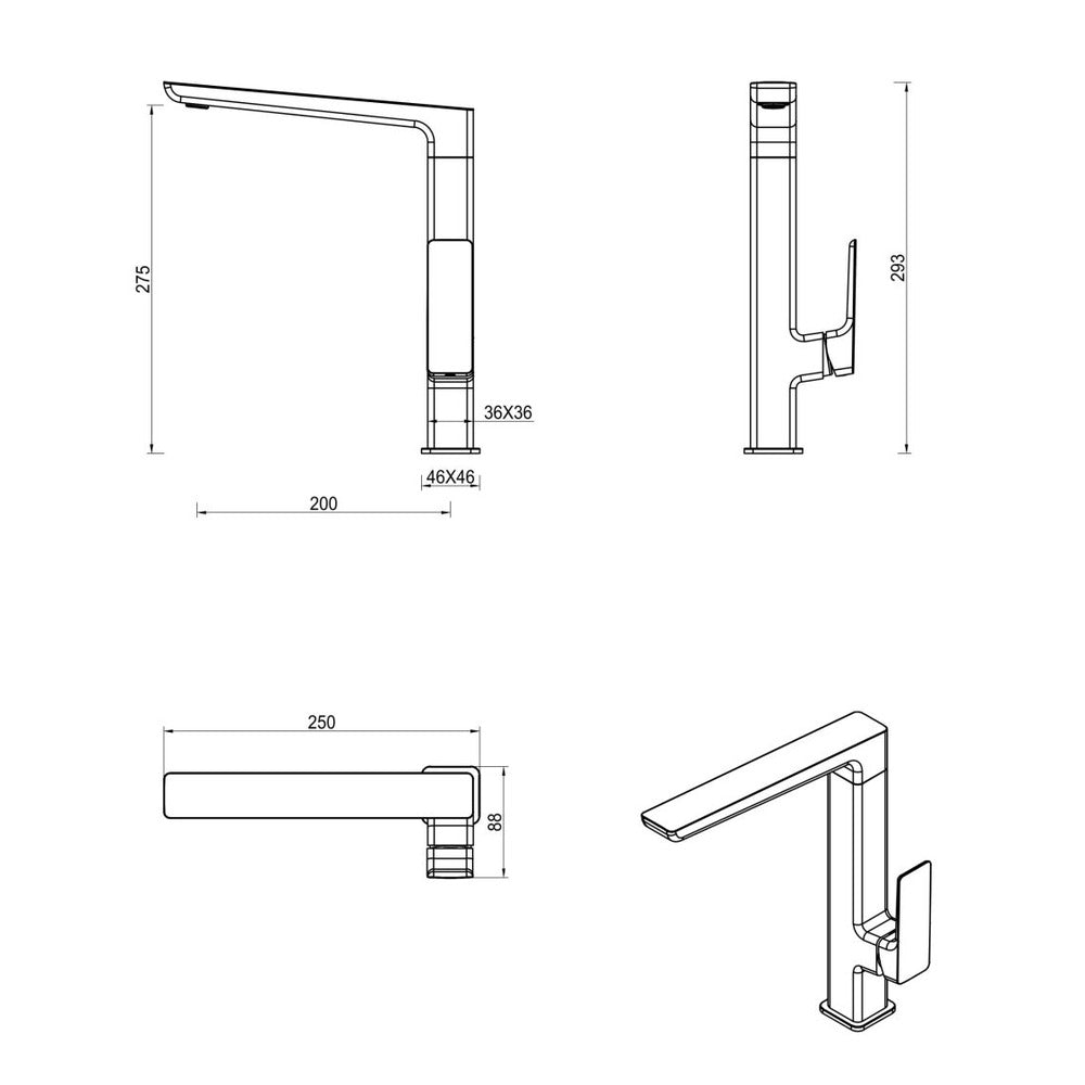 Tiago Sink Mixer - Chrome