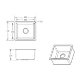 Fomos Sink 460 x 410mm - Black