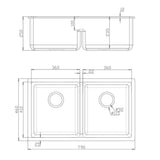 Fomos Sink 790 x 460mm - Double Bowl - Black