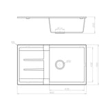 Fomos Sink 860 x 500mm - Black
