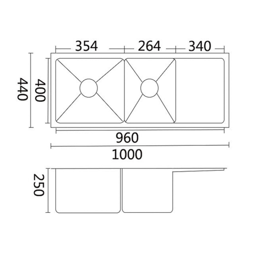 Luminare Sink 1000 x 440mm - Stainless Steel