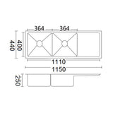 Luminare Sink 1150 x 440mm - Stainless Steel