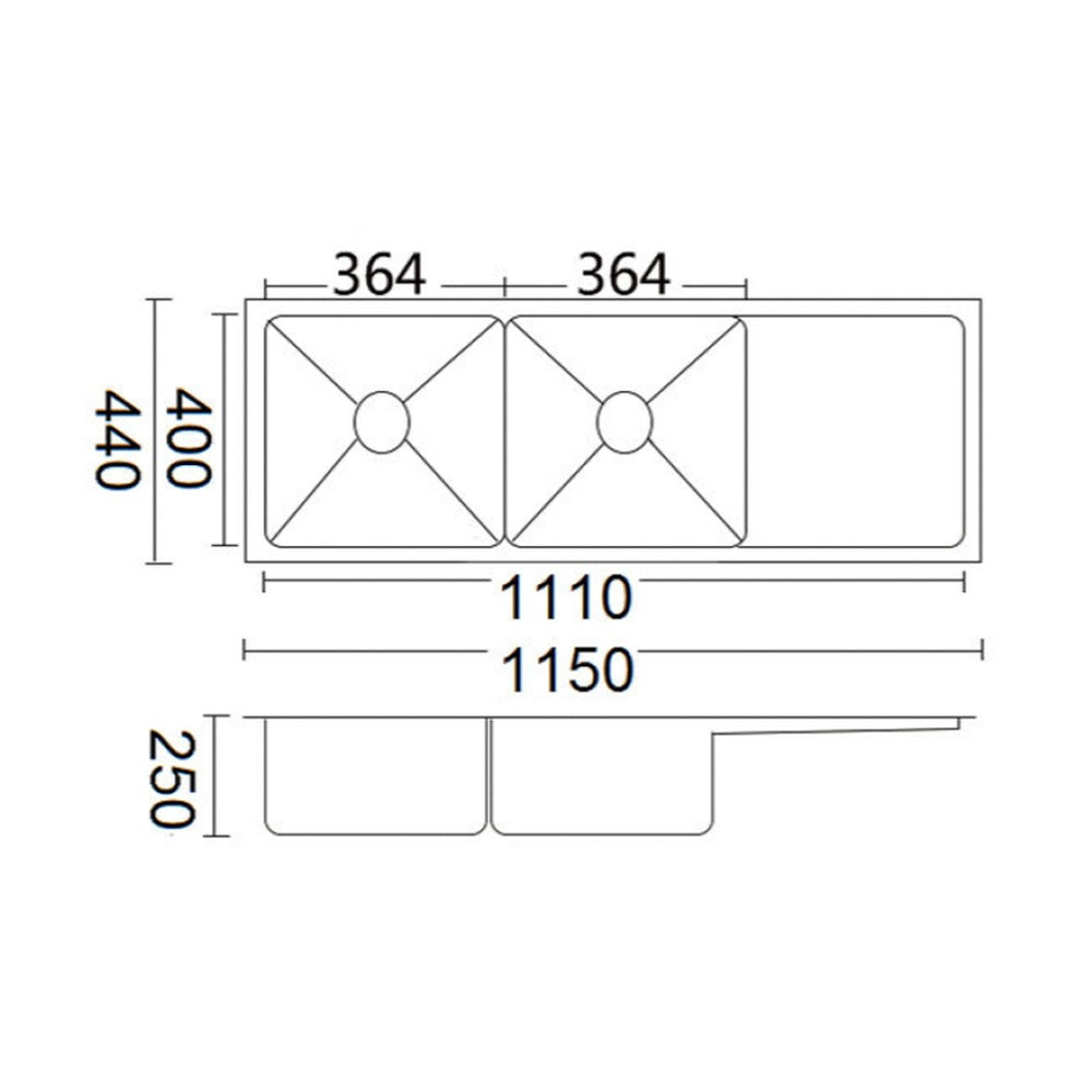 Luminare Sink 1150 x 440mm - Stainless Steel