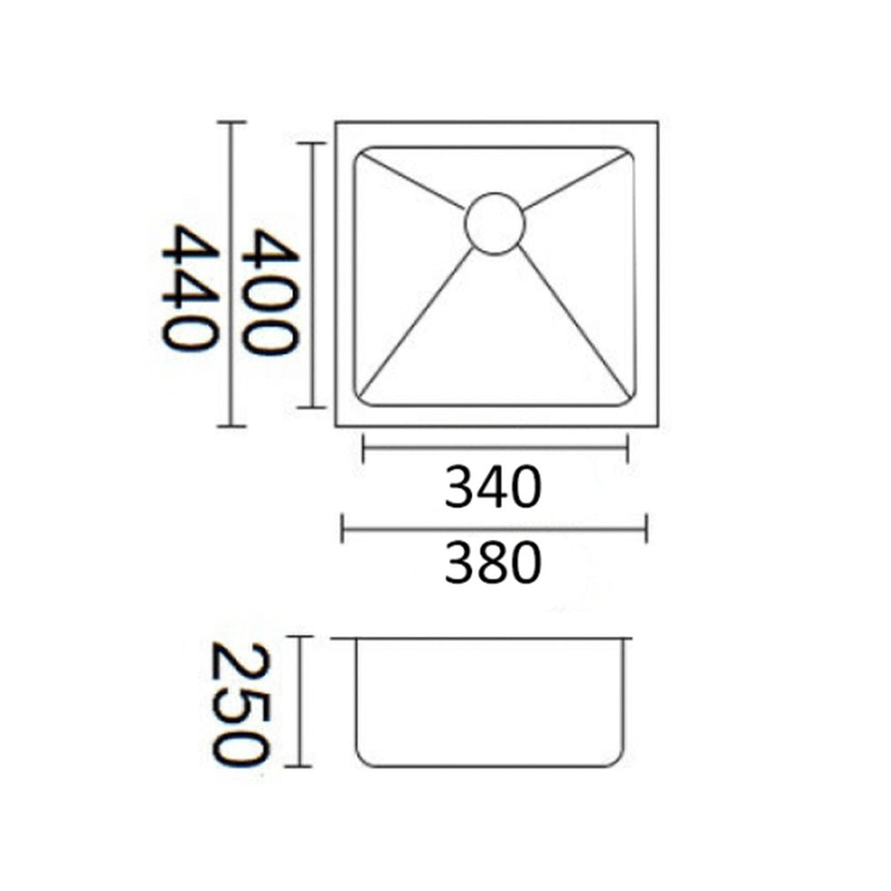 Luminare Sink 380 x 440mm - Stainless Steel