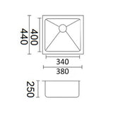 Luminare Sink 380 x 440mm - Stainless Steel
