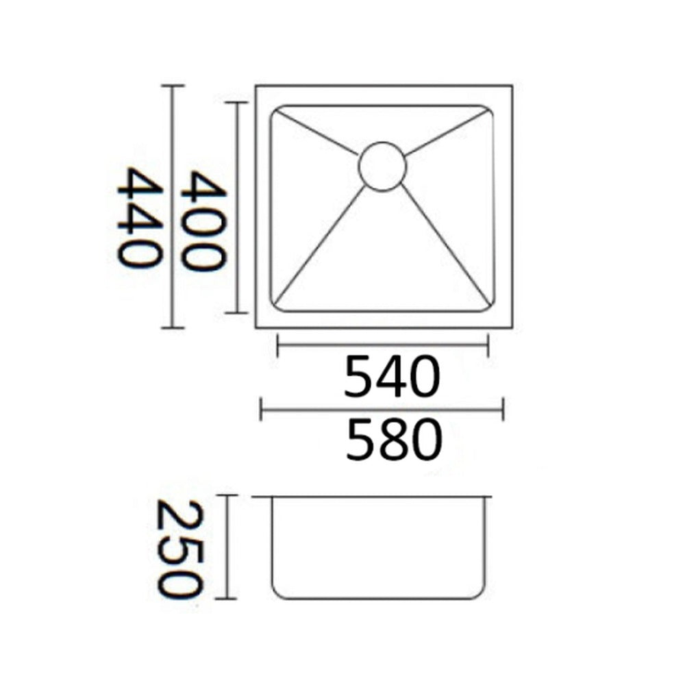 Luminare Sink 580 x 440mm - Stainless Steel