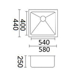 Luminare Sink 580 x 440mm - Stainless Steel