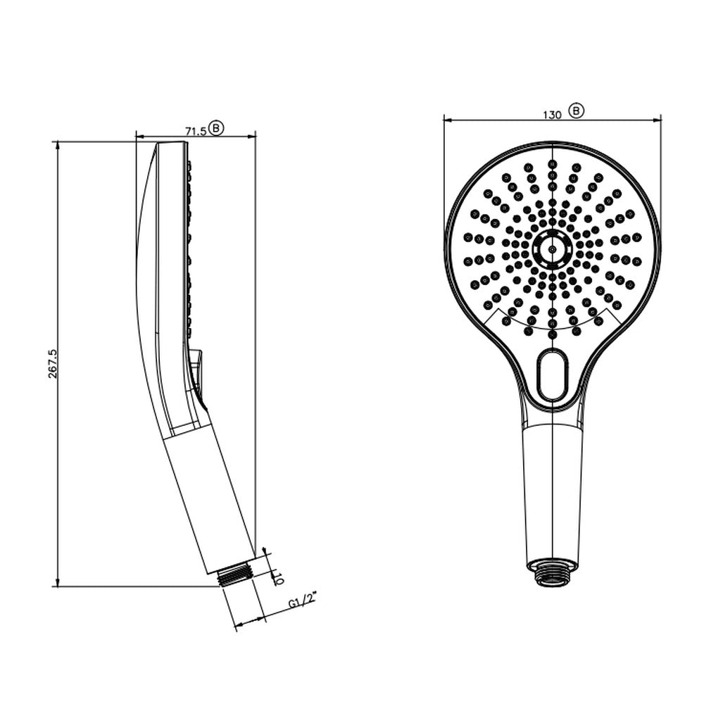 Mica Air Shower Handpiece - Chrome