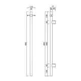 Mica Vertical Heated Towel Rail - Chrome