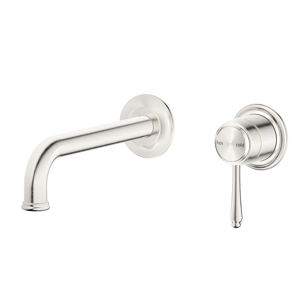 Mica Heritage Wall-Spout Combo - TRIM KIT ONLY in Brushed Nickel - rear mounting detail