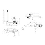 Mica Heritage Wall-Spout Combo - TRIM KIT ONLY in Chrome - close-up detail view
