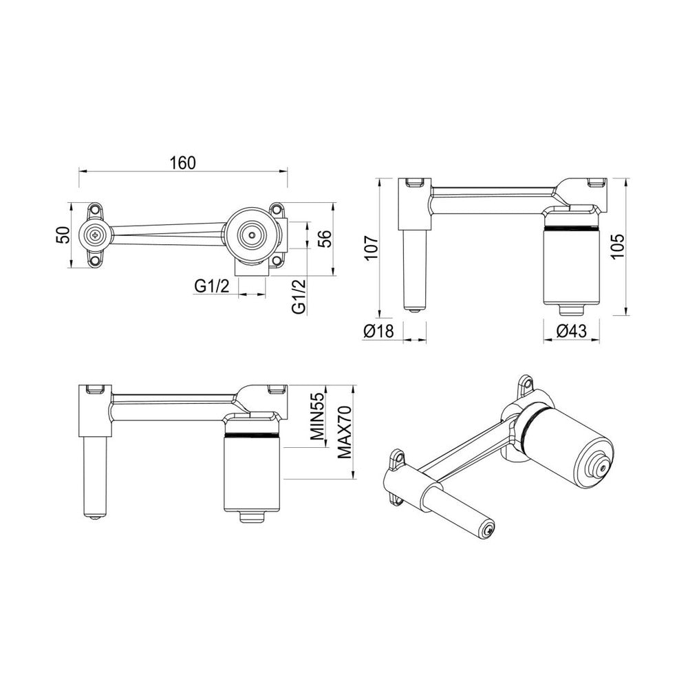 Tiago, Beki, Eleniko, Kaza - Wall-Spout Combo - BODY ONLY - N/A
