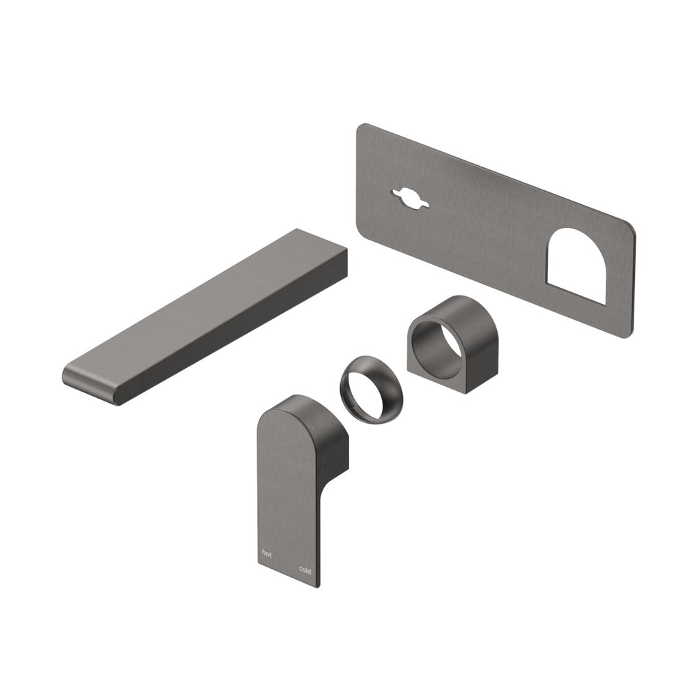 Beki Wall-Spout Combo - 1P - TRIM KIT ONLY in Gunmetal - finish and profile close-up
