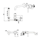 Mica Wall-Spout Combo - Curved Spout - 2P - TRIM KIT ONLY - Chrome