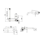 Mica Wall-Spout Combo - Curved Spout - 1P - TRIM KIT ONLY - Chrome