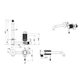 Mica Fluted Wall-Spout Combo - Black