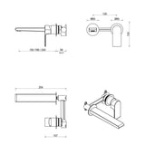 Eleniko Wall-Spout Combo - 2P - TRIM KIT ONLY - Chrome
