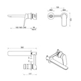 Kaza Wall-Spout Combo - 2P - TRIM KIT ONLY - Chrome