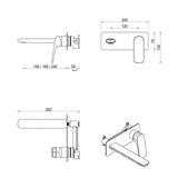 Kaza Wall-Spout Combo - 1P - TRIM KIT ONLY - Chrome
