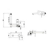 Mica Wall-Spout Combo - Straight Spout - 1P - TRIM KIT ONLY - Chrome