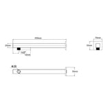 Cresta Wall Shower Arm - angled product view, bathroom fixture