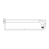 Mica Wall Shower Arm - 450mm - Curved - Chrome