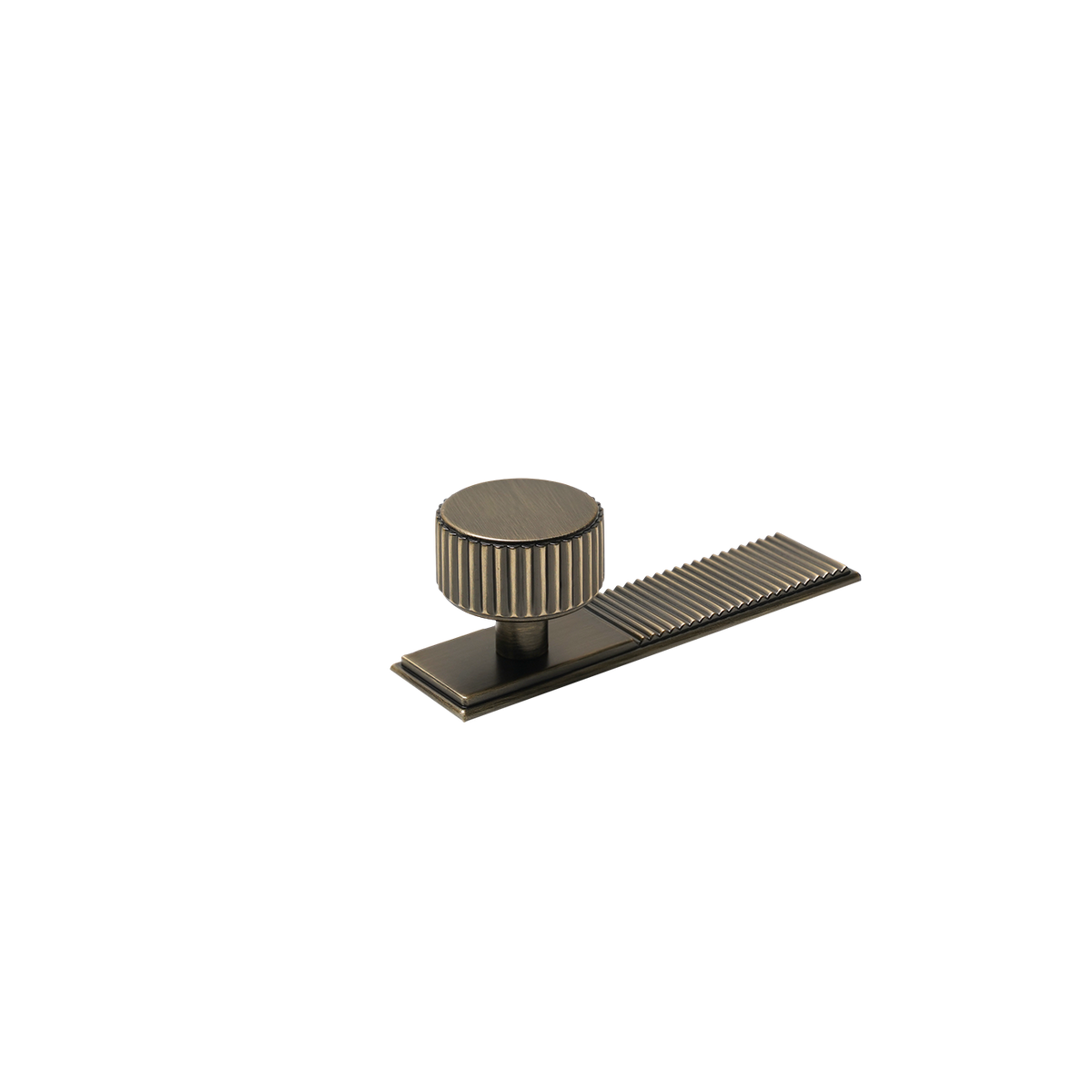 Momo Barrington Round Knob Backplate 32mm in Dark Brushed Brass - rear mounting detail