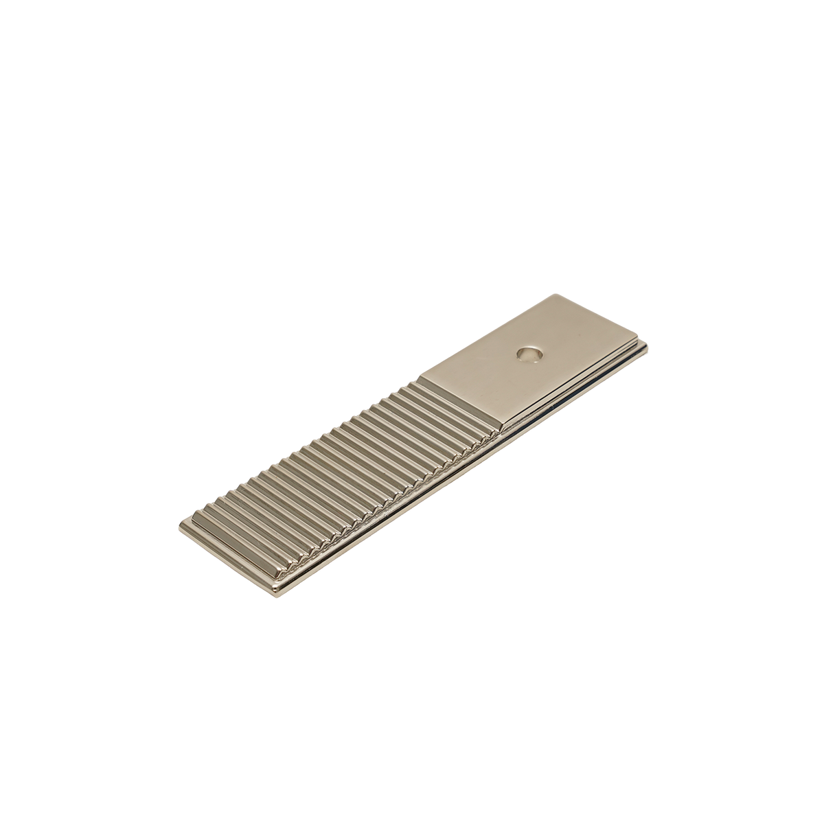 Momo Barrington Round Knob Backplate 32mm in Polished Nickel - close-up detail view