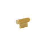 Momo Brighton T Knob 50mm in Brushed Satin Brass - front view