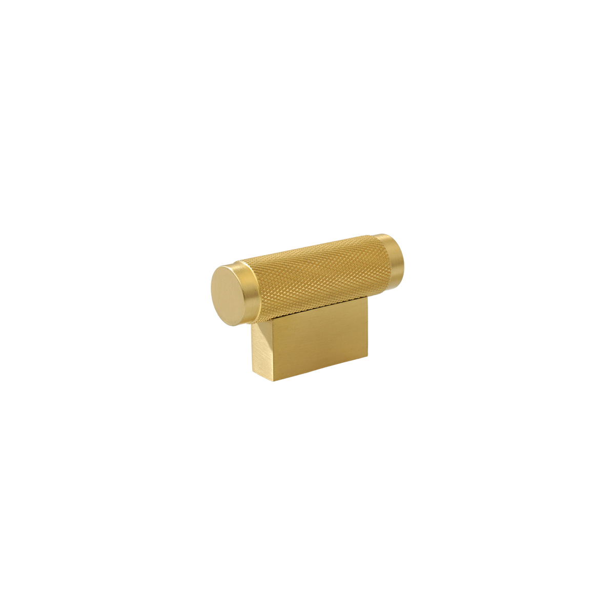 Momo Brighton T Knob 50mm in Brushed Satin Brass - front view